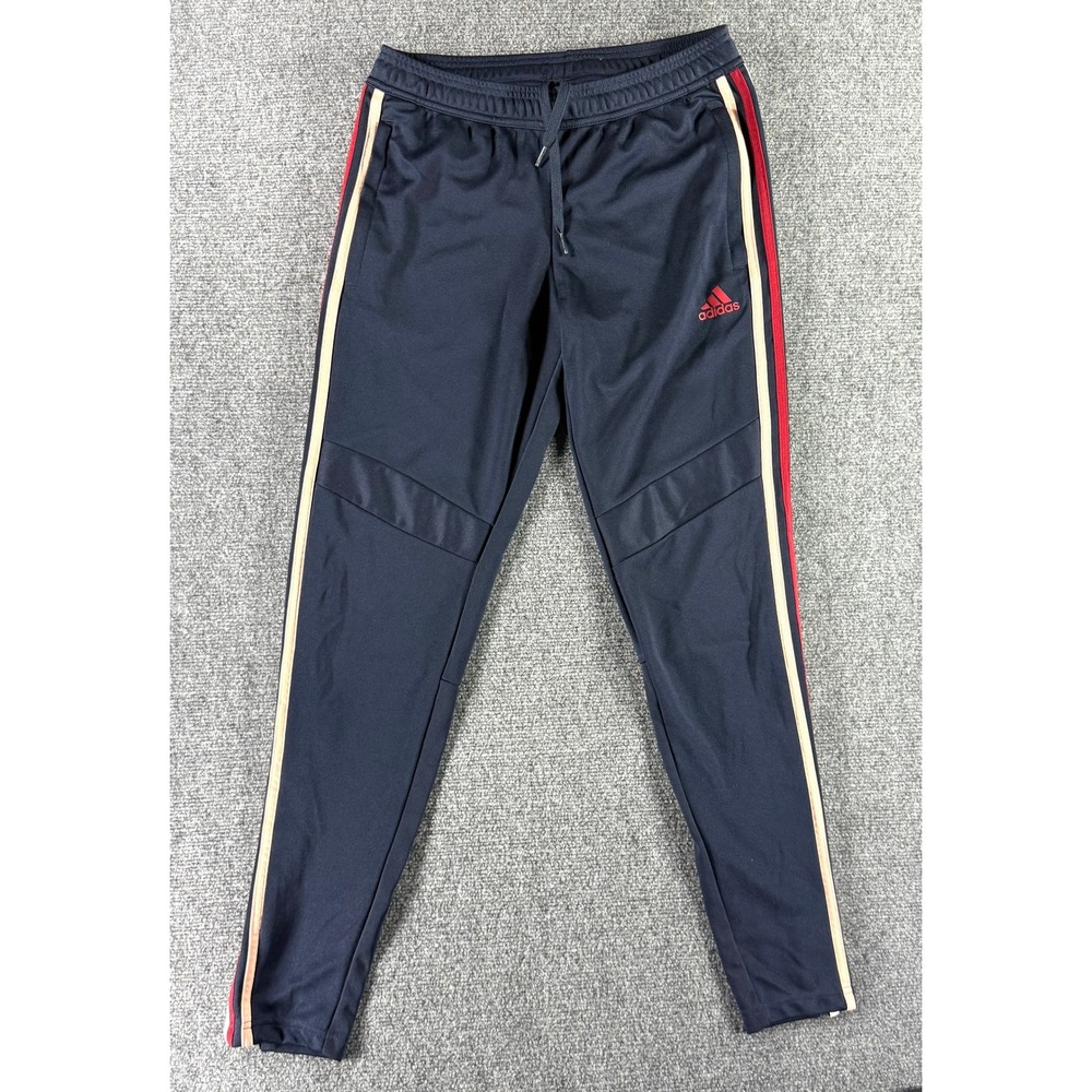 Adidas Climacool Soccer Training Pants Navy‎ Blue Red Tan Stripe Womens Small